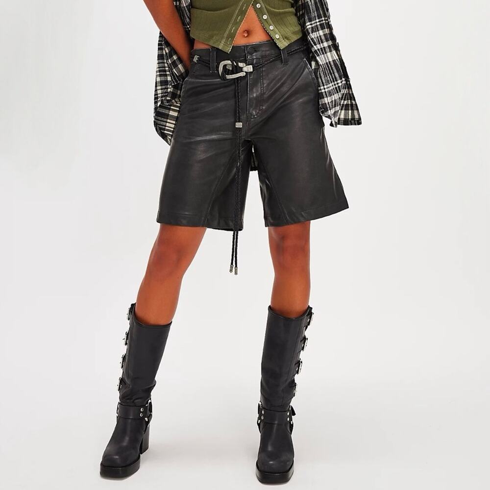 NEW Size 32 Free People We The Free Dylan Vegan Long Shorts Charcoal Grey Combo